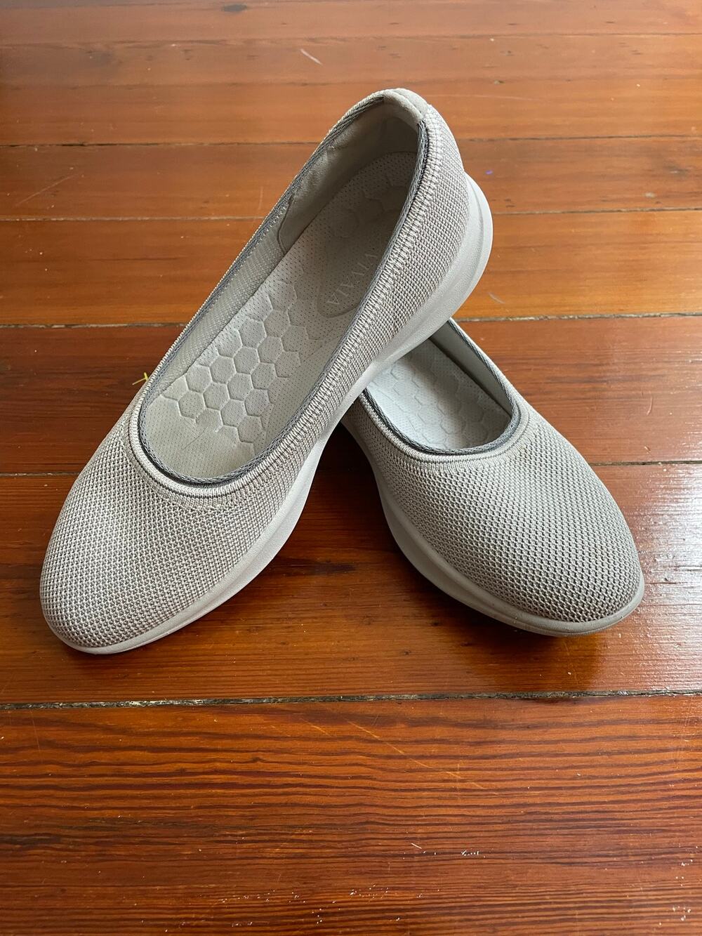 VIVAIA Tamia 2.0 Almond Toe Knit Ballet Flats Beige EU 39 Womens